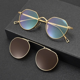 新款太阳镜夹片万年款龟近视太阳镜配镜两用偏光墨镜可拆卸男女轻