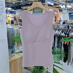 优布客保暖背心女亲肤羊毛天丝尔发热带胸垫上衣2025秋冬新款5855