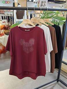 新款 雅可yakoko2025女T恤莫代尔短袖 2025夏季 中长款 25691 宽松大码