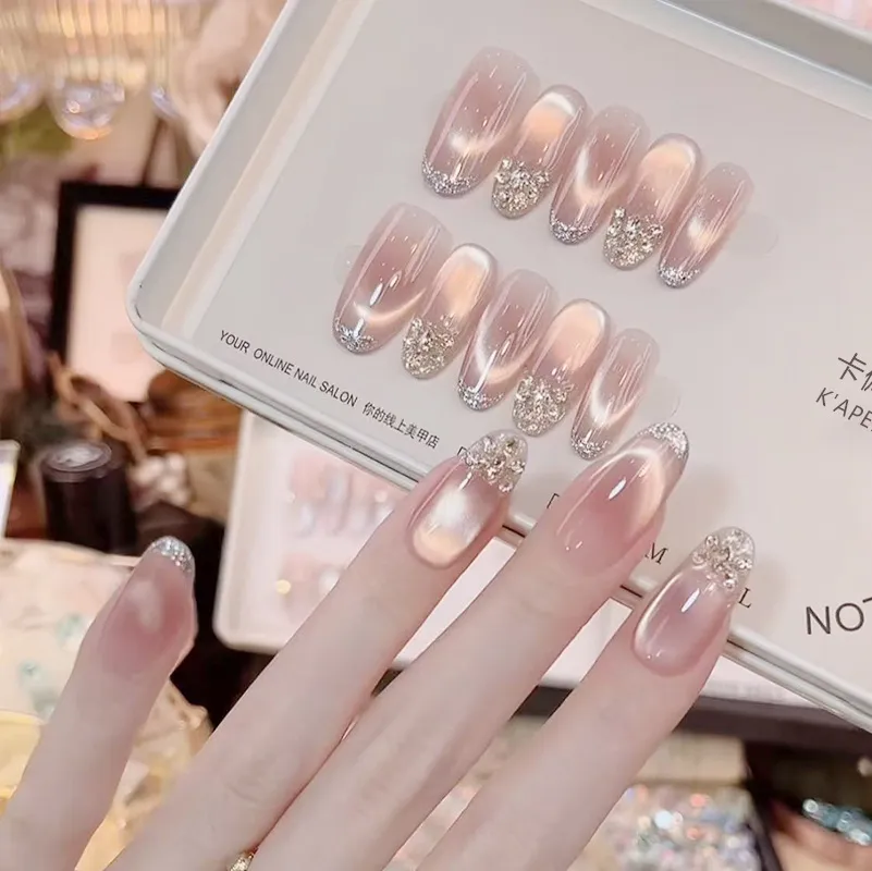 【不遗憾】纯手工穿戴甲纯欲气质猫眼光疗高级纯手作美甲片10片装,彩妆/香水/美妆工具,穿戴甲/甲片,淘宝优惠券,粉丝福利购,淘宝优惠卷