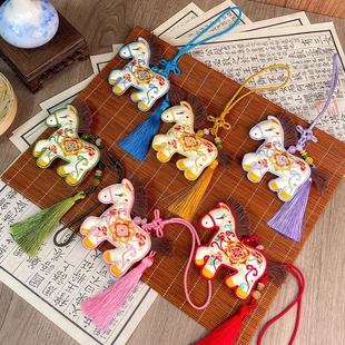 马年生肖马香囊流苏挂件 居家汽车挂件 景区旅游纪念品新年马挂件