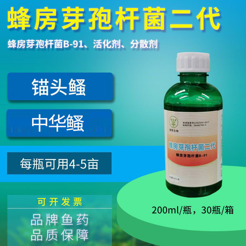 蜂房芽孢杆菌B-91二代 锚头鳋杀手中华鳋水产海参养殖蛲足 猛水蚤