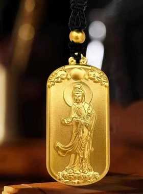 2025新金色观音菩萨吊坠精致挂坠男女高档脖子挂件时尚国风潮