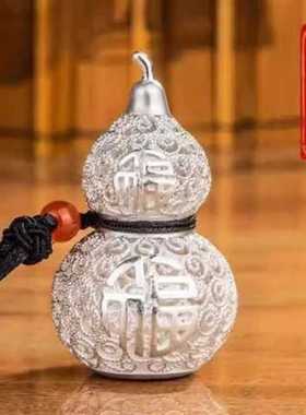 银色镂空葫芦项链男女款如意福字吊坠2026新款精致高级感轻奢配饰