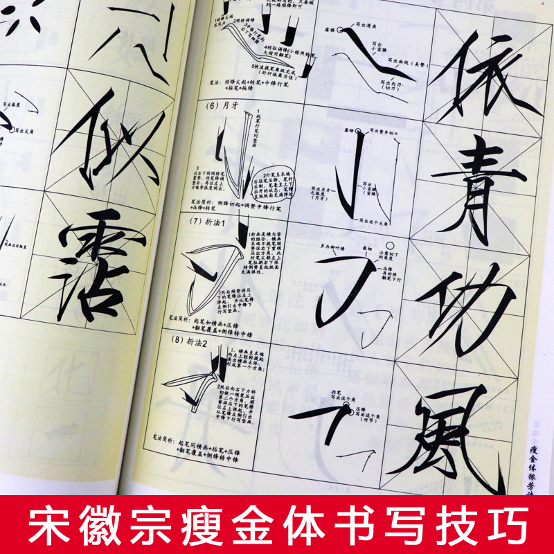 宋徽宗瘦金体字帖书写技巧赵佶楷书千字文技法初学者