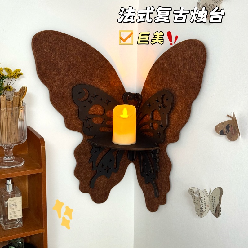 蝴蝶毛毡板壁挂墙贴装饰过道玄关法式墙面背景艺术挂画软木板墙壁图片