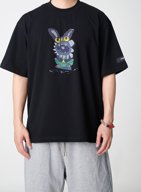 实年服工ST156单件手作联名款小怪兽数码印花短袖T恤夏季圆领半袖