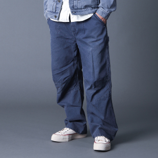 男百搭休闲长裤 实年服工SK119水洗宽松阔版 裤 潮牌工装 子 伐木裤