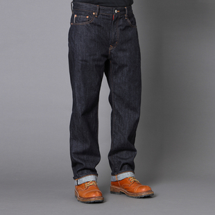 实年服工SN229质感赤耳红边原牛牛仔裤 男潮 合体直筒阿美咔叽长裤