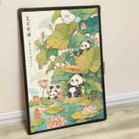 Healing cartoon Panda four-season jigsaw puzzles in four styles: Spring, summer, Autumn and Winter, 1000 pieces of jigsaw puzzles, stress-relieving toy gifts thumbnail 6