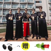 Wang Kai Yang Shuo's small package is always the same as the Chinese wedding groomsmen costume pick-up robe handsome brother group dress Tang suit
