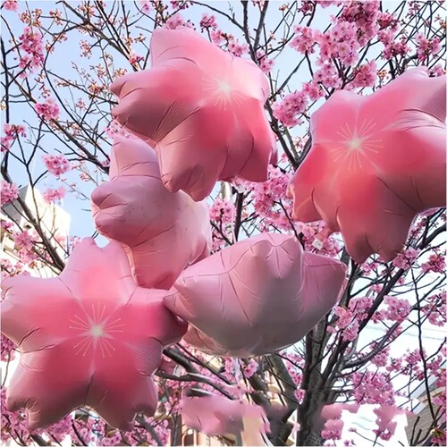 ins网红少女主题粉色樱花拉花气球生日活动商场派对场景装饰道具