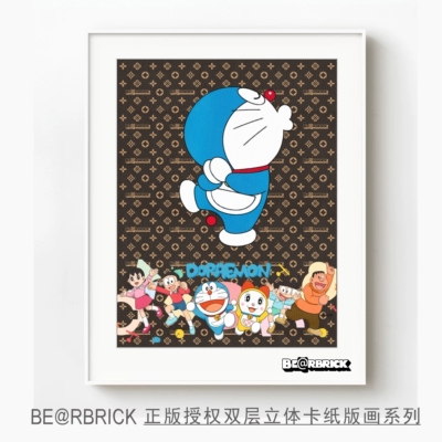 BE@RBRICK正版皮纹立体卡纸画