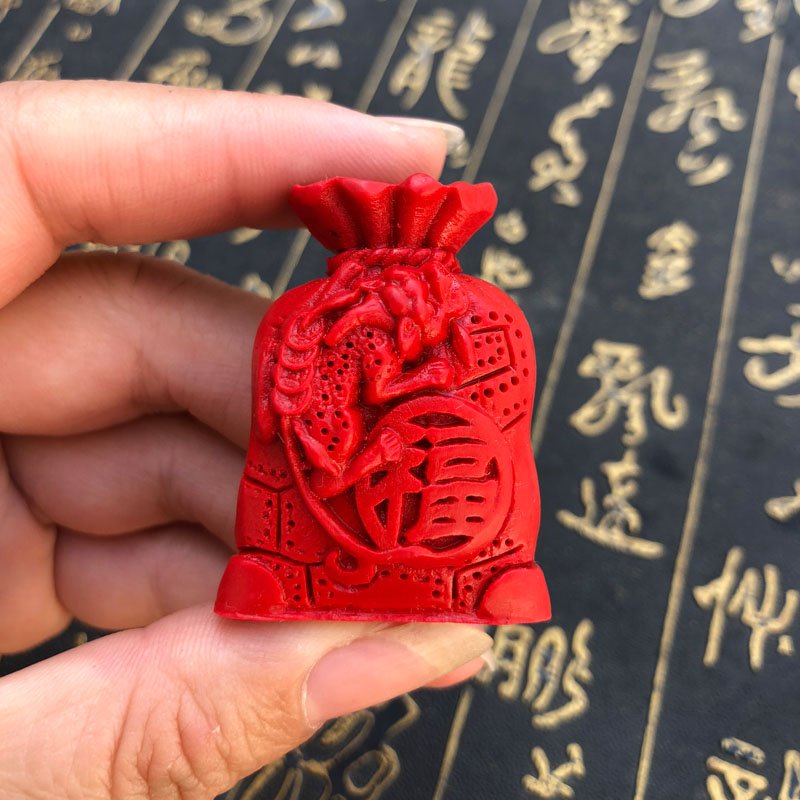 朱砂吊坠帝王红串珠福