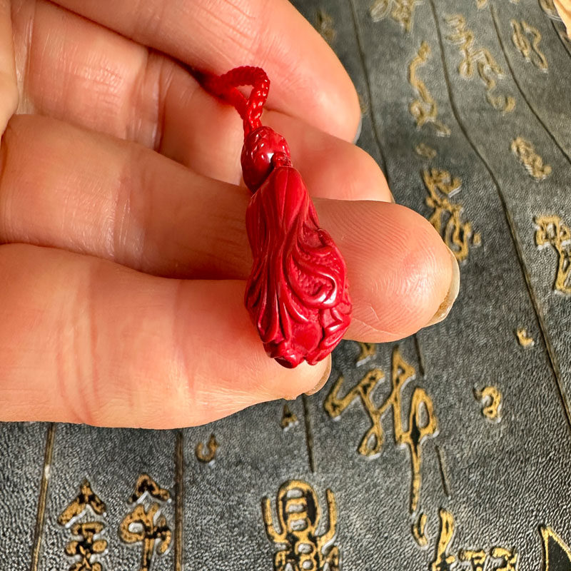 豁达客男女朱砂小白菜钥匙扣挂件