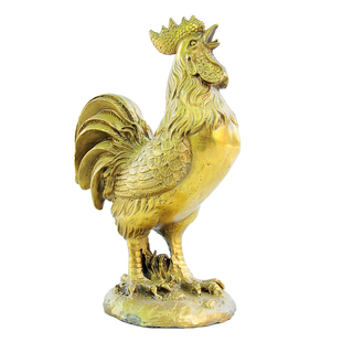 纯铜雄鸡报晓摆件生肖大公鸡工艺品送证书
