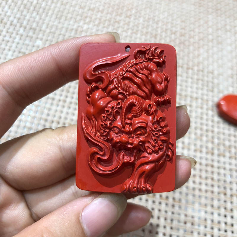 神兽高含量朱砂帝王证书吊坠