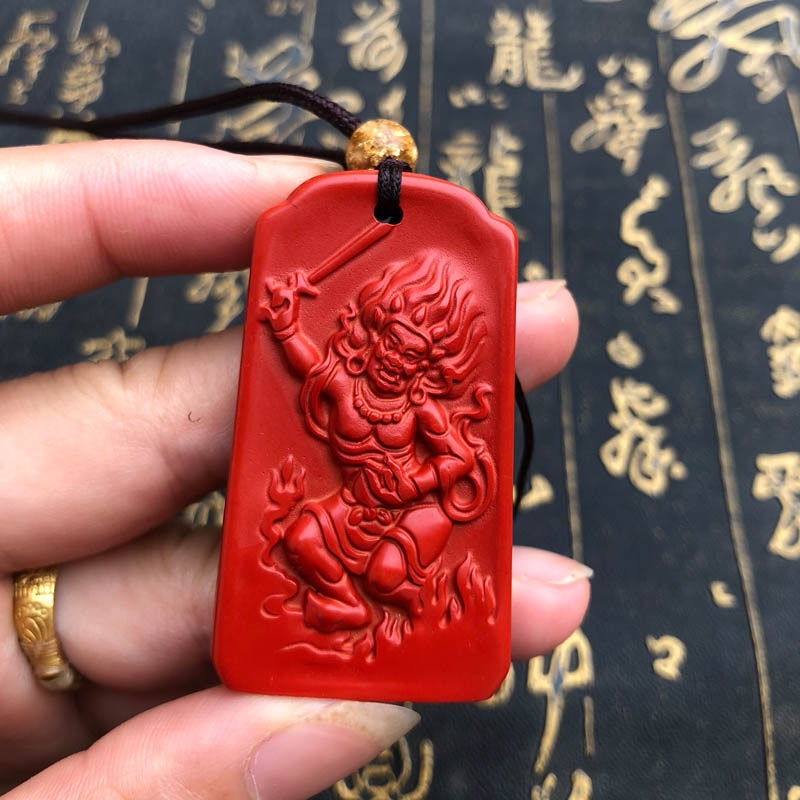 魁星点斗吊坠台湾原色朱砂转运护身飞黄腾达玉牌送证书