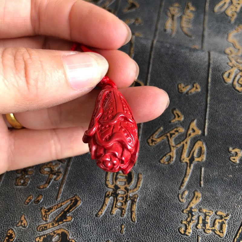 发财玉白菜手机链台湾原矿朱砂吊坠情侣项链小白菜男女玉石挂件