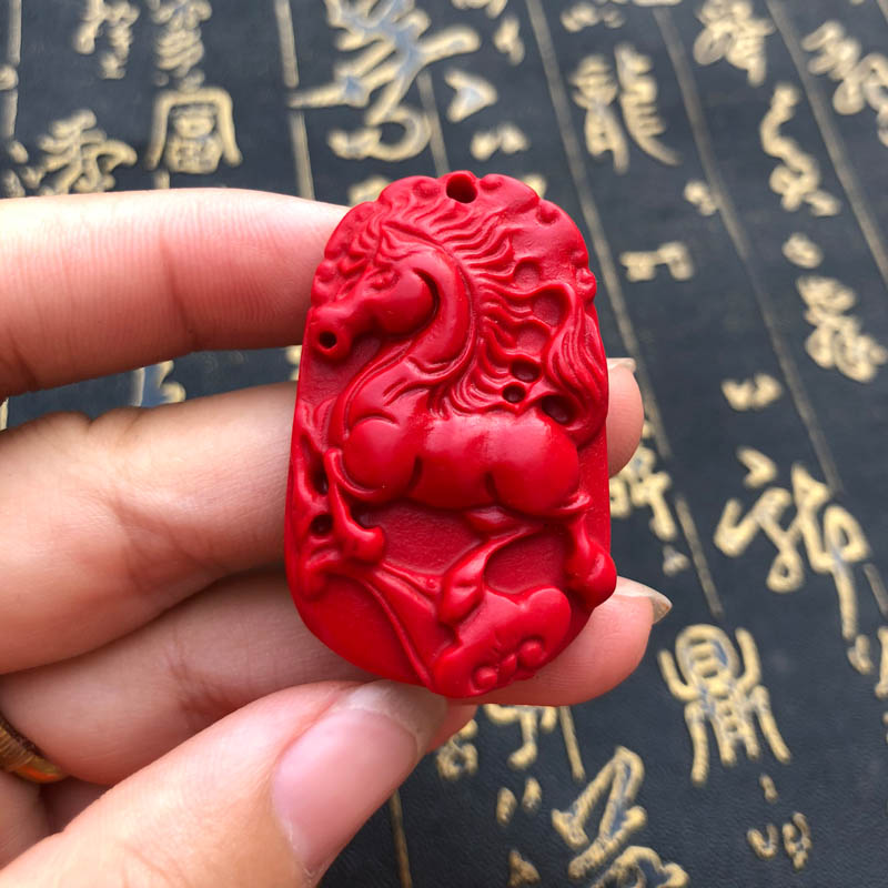 帝王红台湾原色朱砂证书生肖马