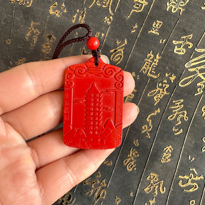 豁达客男女朱砂九层文昌塔项链