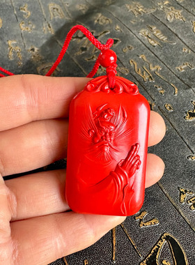 豁达客男女朱砂挂件天师钟馗项链