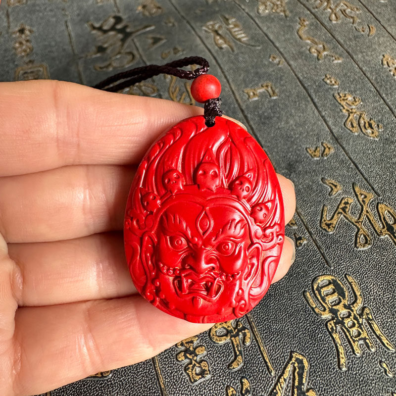 豁达客男女朱砂大黑天玉佩项链