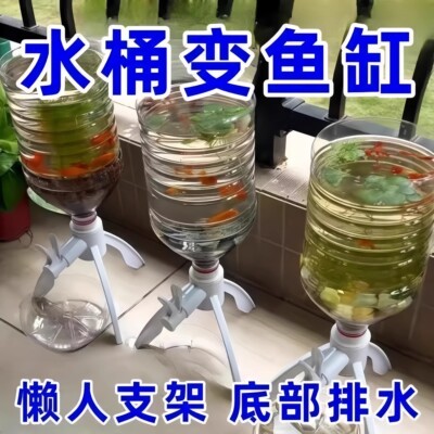 矿泉水瓶支架养鱼三角支架倒置矿泉水换水自制鱼缸水循环养鱼神器