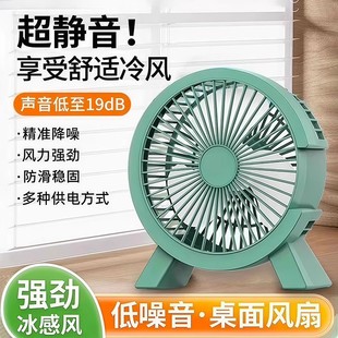 桌面小风扇静音学生办公室午休usb电风扇小型家用大风力迷你台扇