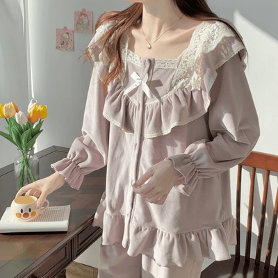 2025新款绒海岛绒睡衣套装绒加厚