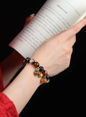 香灰琉璃手串北京同款古法吞金兽