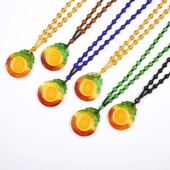 新款 玻璃楞严挂件圆形椭圆形塑料大悲咒吊坠项链定结缘佛系礼品