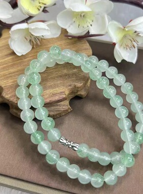 清新仿天山翠项链冰丝琉璃珠清新淡雅彰显气质手串送妈妈长辈礼物