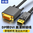 DP转DVI转接头母显示器转接线Displayport显卡DPDVI连接线 优联