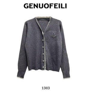 时尚 LESLEY 轻奢休闲百搭设计师V领针织衫 秋冬款 上衣 长袖 COCO