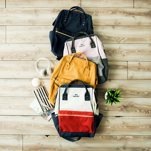 日本潮牌轻便双肩包离家出走包学生书包大容量防水妈咪包旅行背包