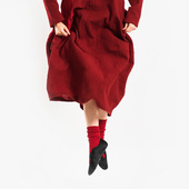 城市山民UrbanTribe2025冬女式 棉色织中袜AF29033