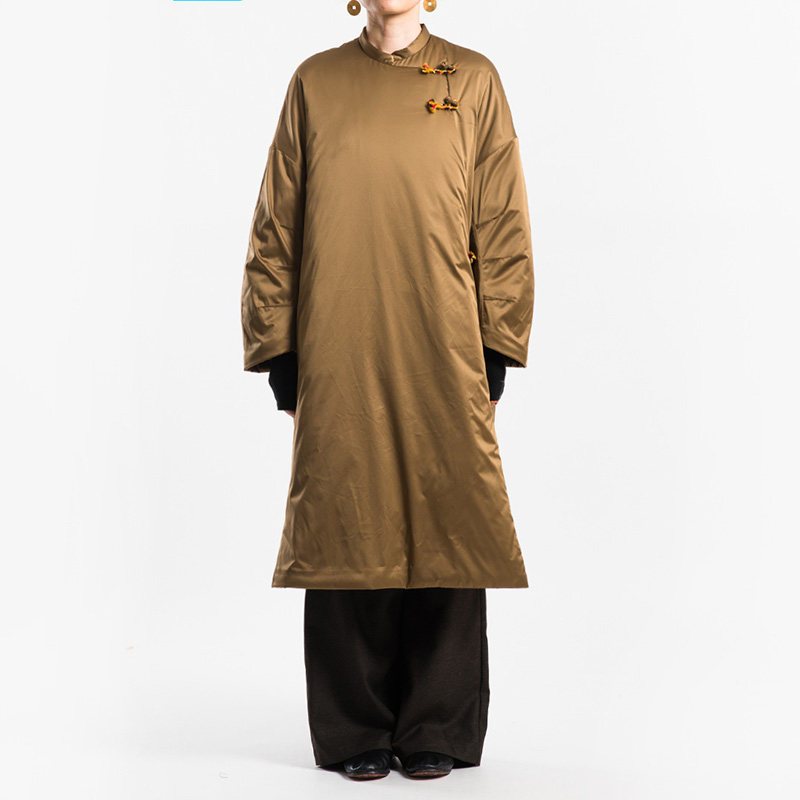 城市山民UrbanTribe女式偏襟廓形手工扣长棉服CF69247