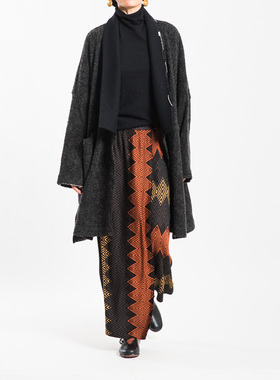 城市山民UrbanTribe女式羊毛翻领对襟宽松外套CF69210