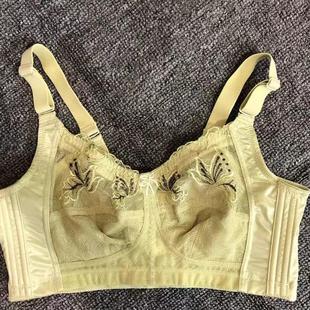 大胸显小 无钢圈 柔软舒适聚拢六排扣文胸 刺绣全罩杯 高品持薄款