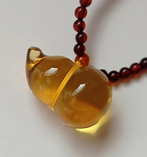 蜜蜡天然葫芦琥珀金珀项链吊坠女正品彩虹链挂链挂件复古民族风