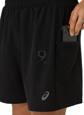 ASICS亚瑟士运动男士运动二合一梭织透气跑步短裤 2031E777-001