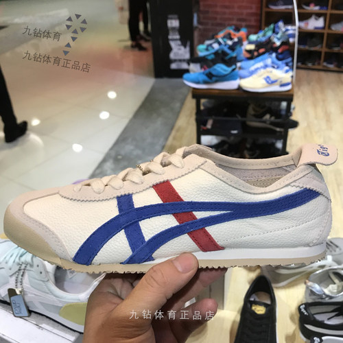 鬼冢虎tiger男女鞋皮质小白鞋