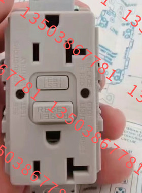 美国荷宝HUBBELL GFRST20GY 20A 125V  漏电双联插座