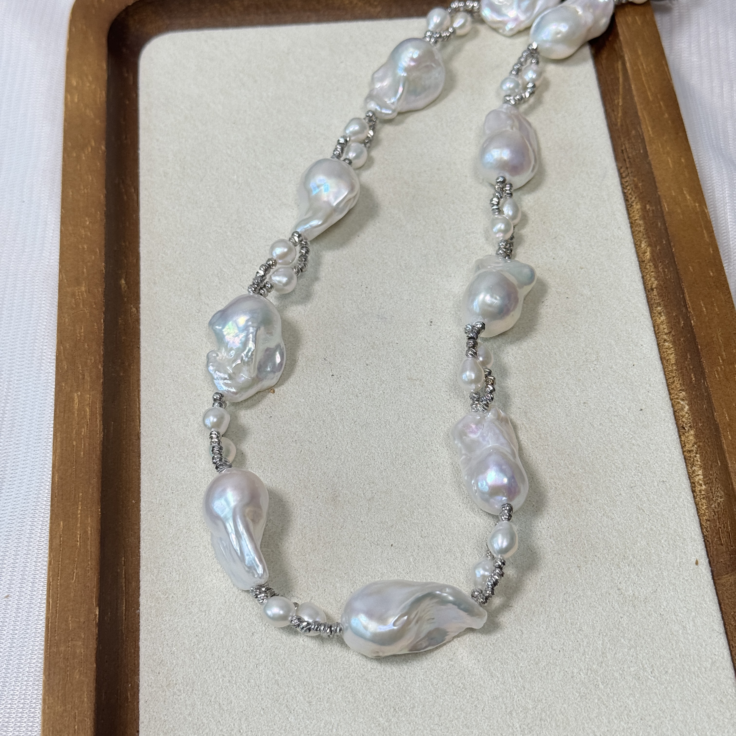 清仓特价天然淡水珍珠巴洛克双层项链颈链