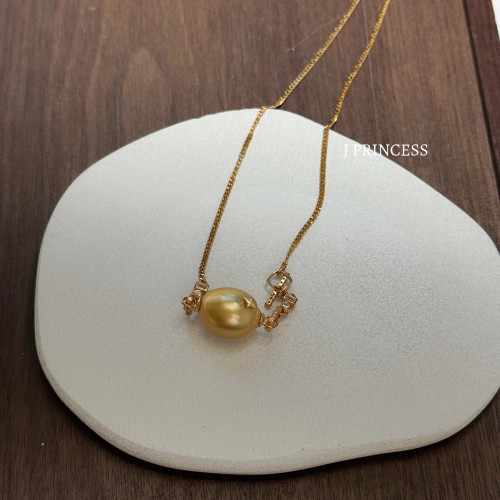 J PRINCESS·复古粗银链海水南洋金珠巴洛克项链锁骨链孤品