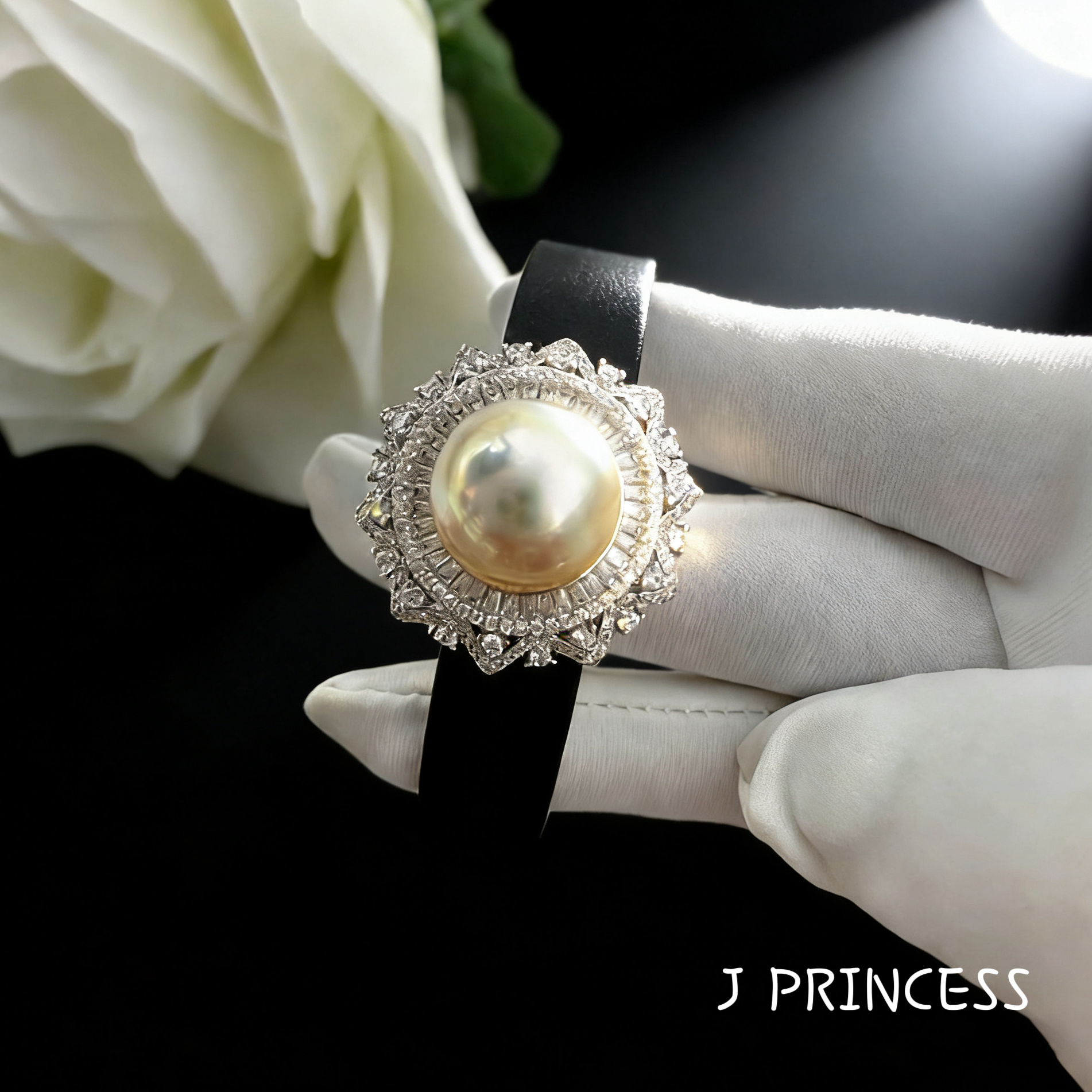 【J PRINCESS】天然海水南洋金珠手表带手串真皮表带吊坠二用款