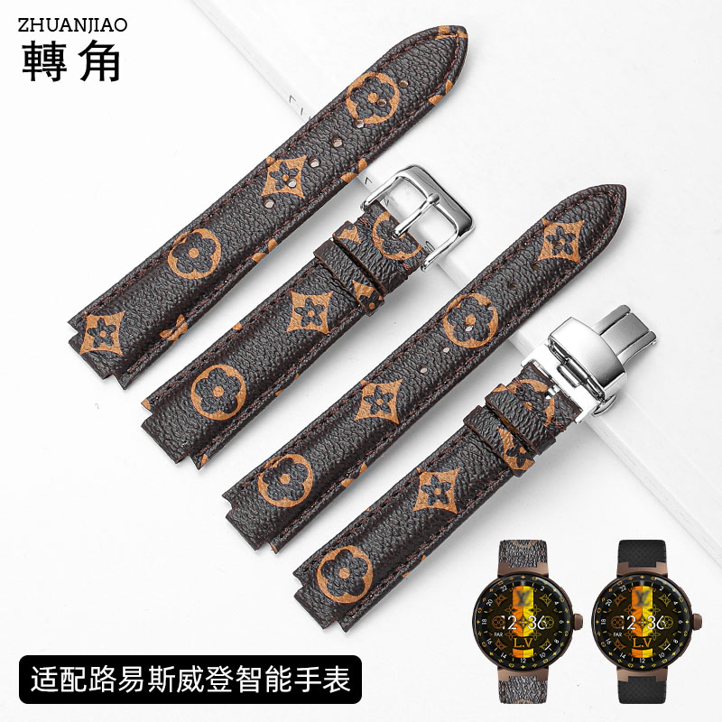 转角适用LV表带路l易·威登Tambour系列凸口手表带男女款配件21mm 手表 配件 原图主图