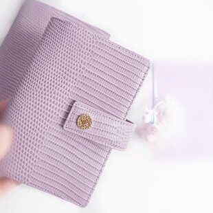 新品 A7活页真皮本A6FC 蜥蜴纹头层牛皮手帐活页二折A6PER