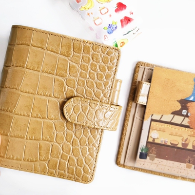 真皮活页A6xlA7A8A5手帐系列紫